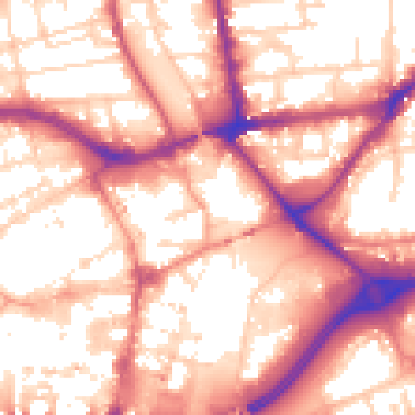 Daytime road noise heatmap for HU1 1NP