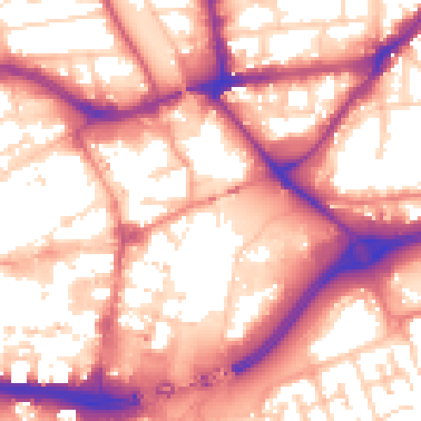 Daytime road noise heatmap for HU1 1NR