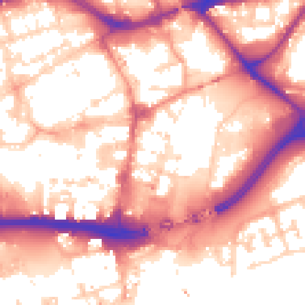 Daytime road noise heatmap for HU1 1PA