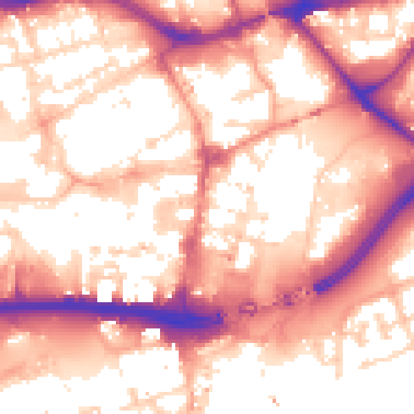 Daytime road noise heatmap for HU1 1PD