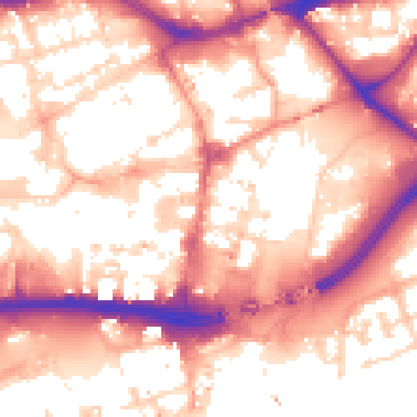 Daytime road noise heatmap for HU1 1PE