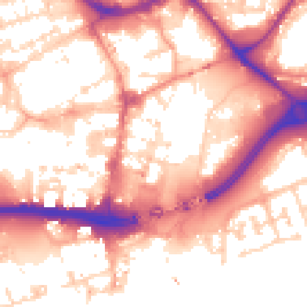 Daytime road noise heatmap for HU1 1PS