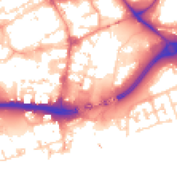 Daytime road noise heatmap for HU1 1QE