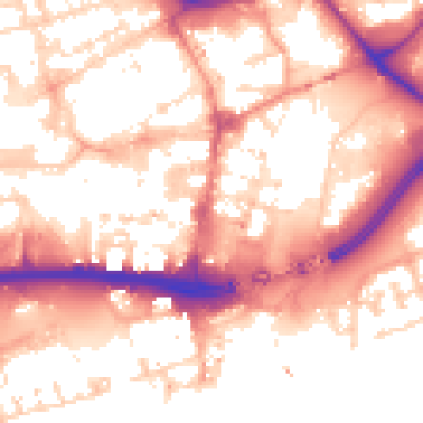 Daytime road noise heatmap for HU1 1RS