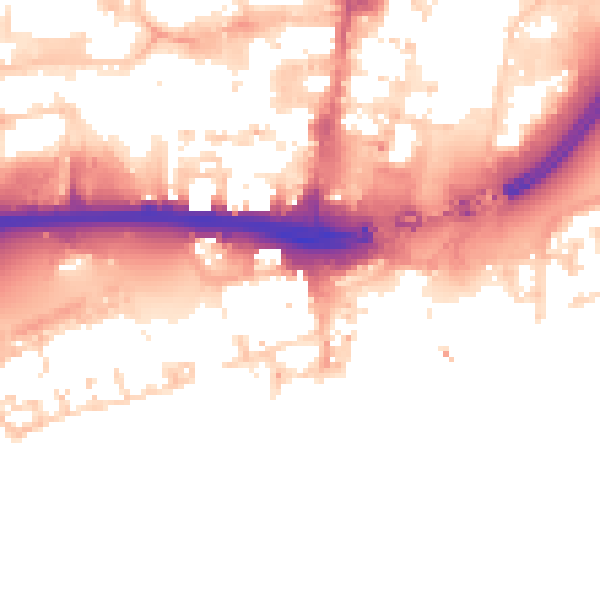 Daytime road noise heatmap for HU1 1TH