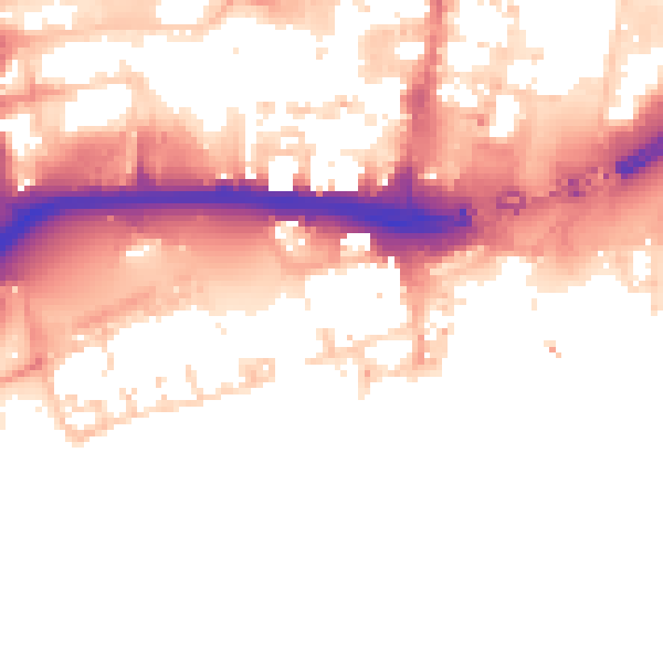 Daytime road noise heatmap for HU1 1UD