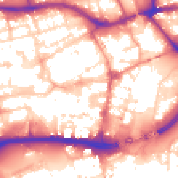 Daytime road noise heatmap for HU1 1YU