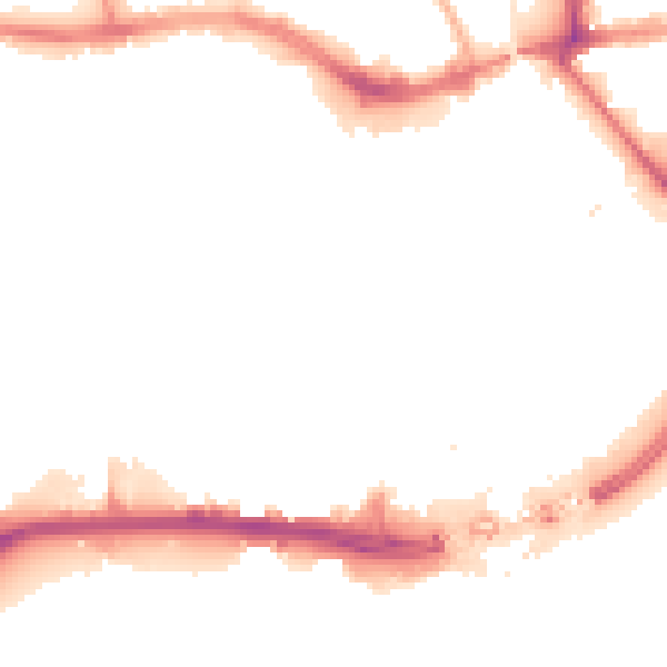 Night-time road noise heatmap for HU1 1YU