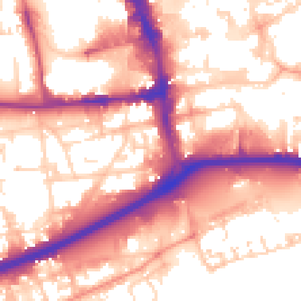 Daytime road noise heatmap for HU1 2AJ