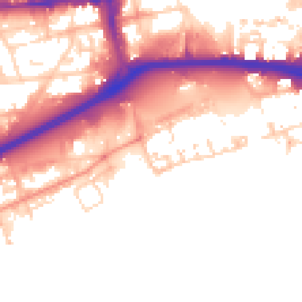 Daytime road noise heatmap for HU1 2DF