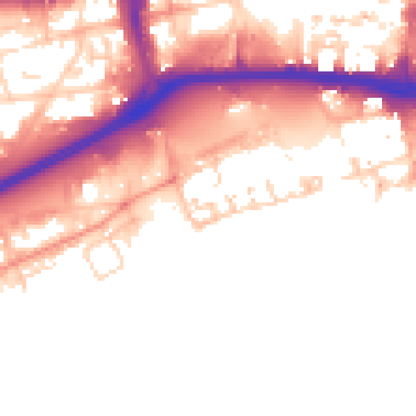 Daytime road noise heatmap for HU1 2DR