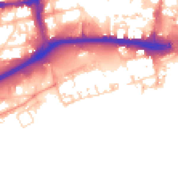 Daytime road noise heatmap for HU1 2EJ