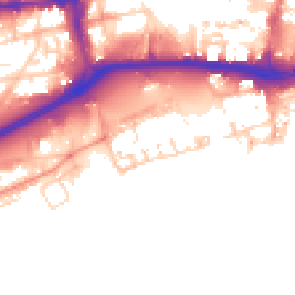 Daytime road noise heatmap for HU1 2EL