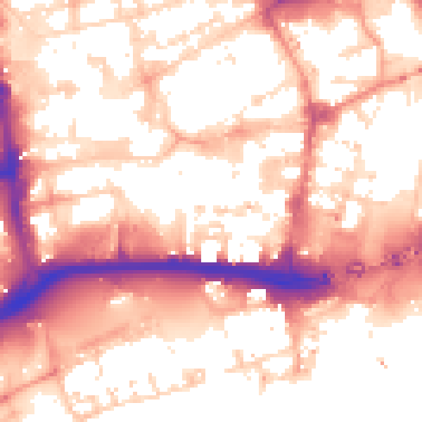 Daytime road noise heatmap for HU1 2JN