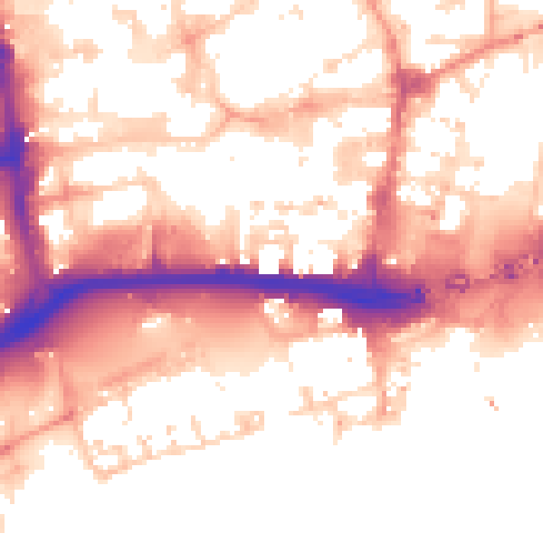 Daytime road noise heatmap for HU1 2LY