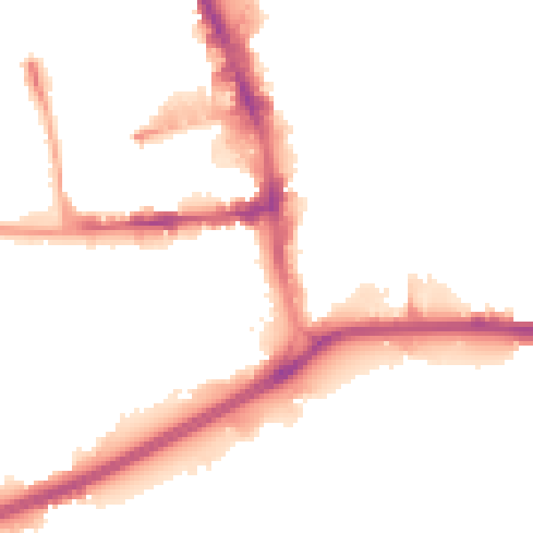 Night-time road noise heatmap for HU1 2NE