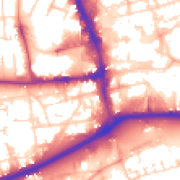 Daytime road noise heatmap for HU1 2PN