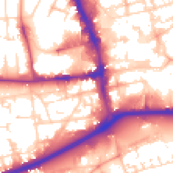 Daytime road noise heatmap for HU1 2PP