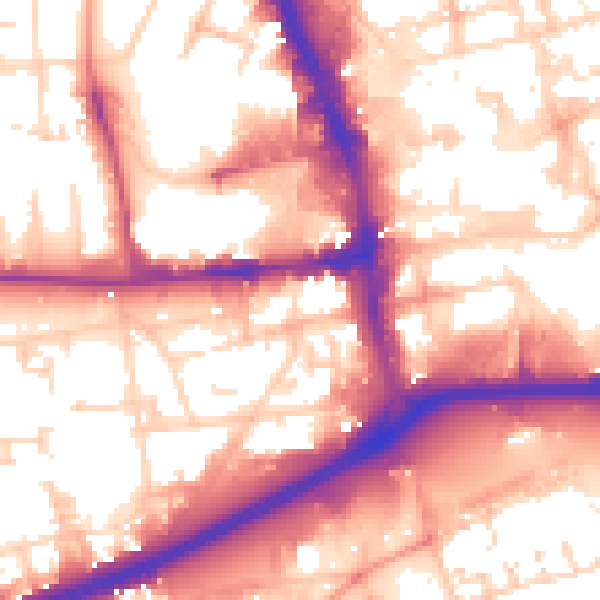Daytime road noise heatmap for HU1 2RJ