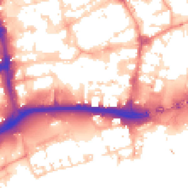 Daytime road noise heatmap for HU1 2RR