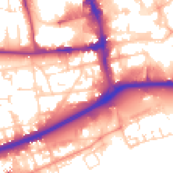 Daytime road noise heatmap for HU1 2SX