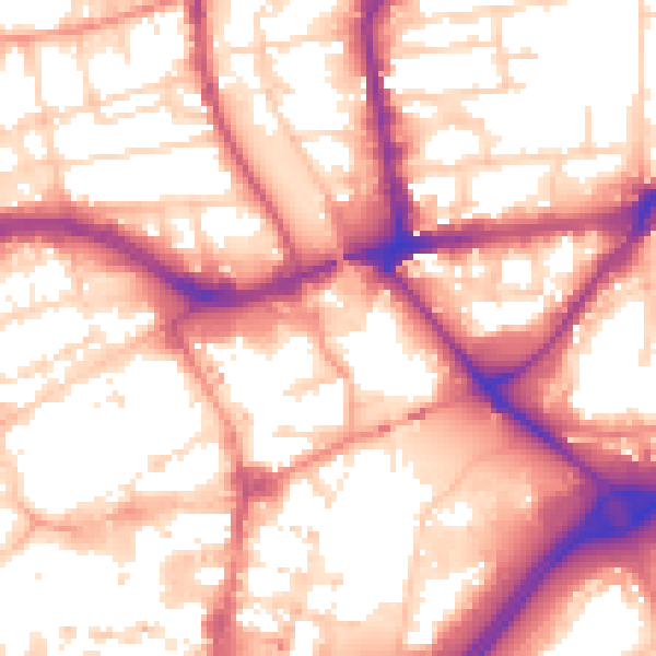 Daytime road noise heatmap for HU1 3DF