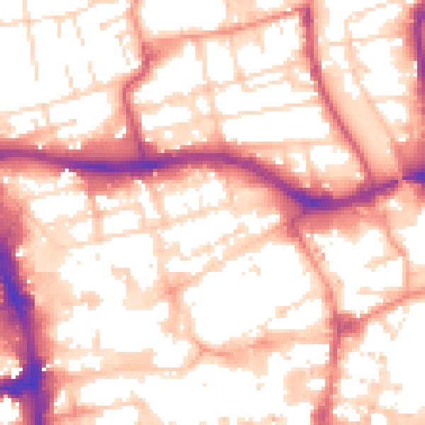 Daytime road noise heatmap for HU1 3HB