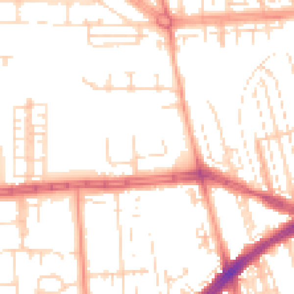 Daytime road noise heatmap for HU4 6AD