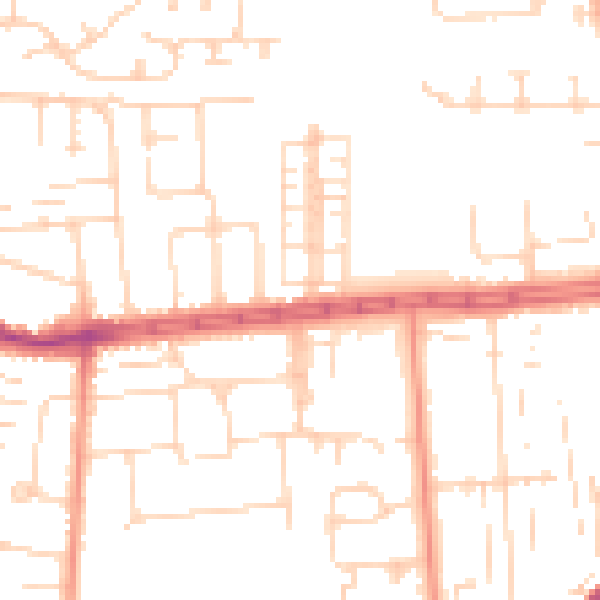 Daytime road noise heatmap for HU4 6AH