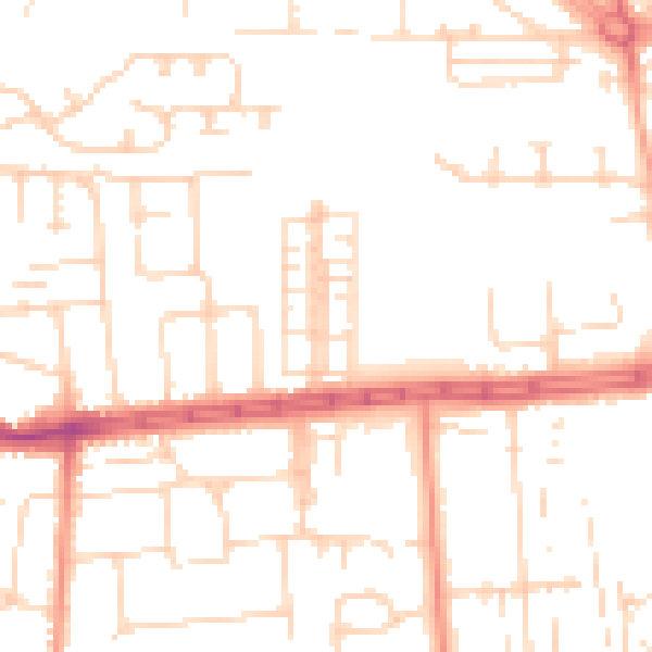 Daytime road noise heatmap for HU4 6AL