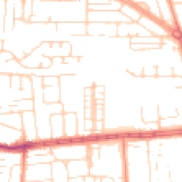 Daytime road noise heatmap for HU4 6AN