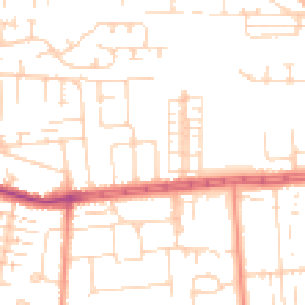 Daytime road noise heatmap for HU4 6AP