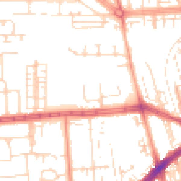 Daytime road noise heatmap for HU4 6AQ