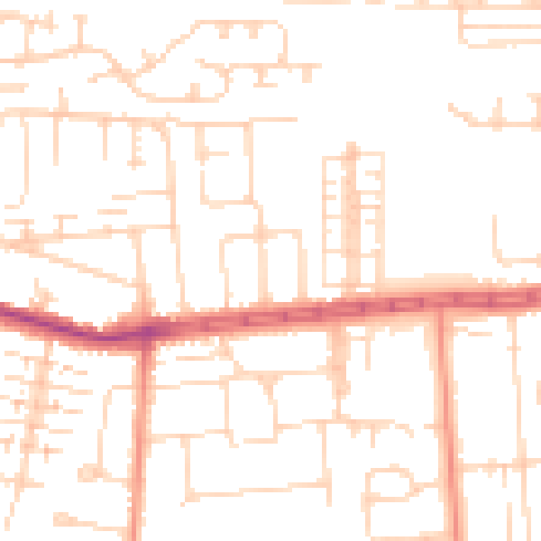 Daytime road noise heatmap for HU4 6AR