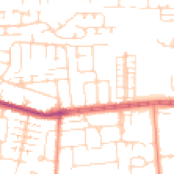 Daytime road noise heatmap for HU4 6AS