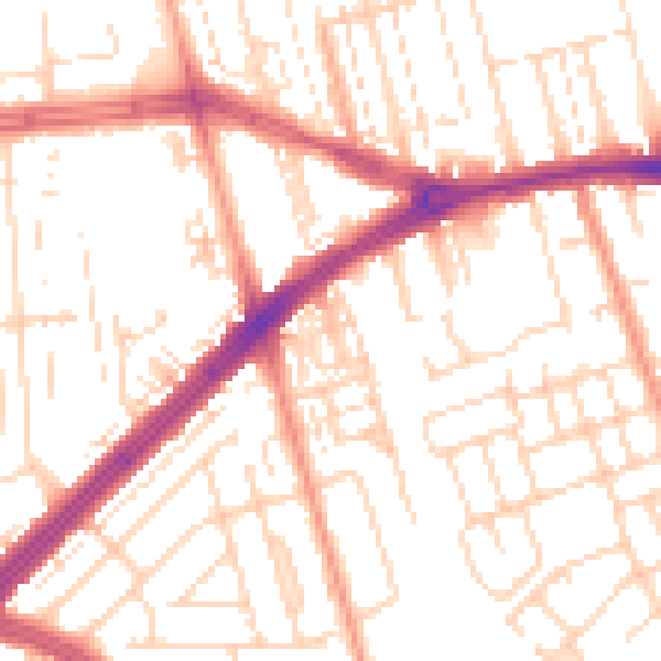 Daytime road noise heatmap for HU4 6AW