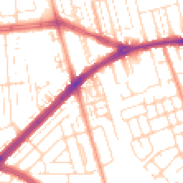 Daytime road noise heatmap for HU4 6AX