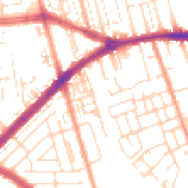 Daytime road noise heatmap for HU4 6AY