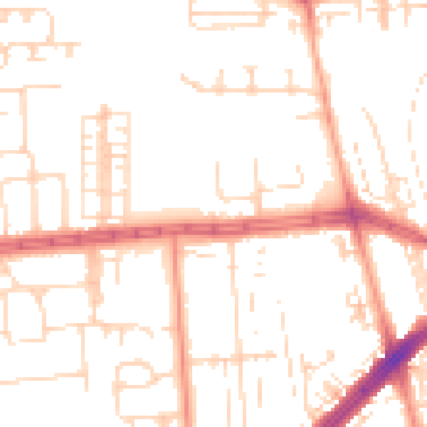 Daytime road noise heatmap for HU4 6AZ