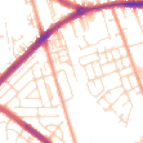 Daytime road noise heatmap for HU4 6BA