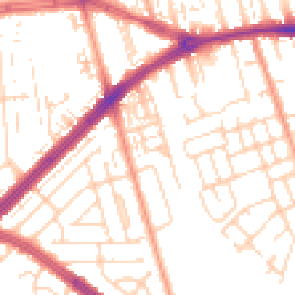 Daytime road noise heatmap for HU4 6BD