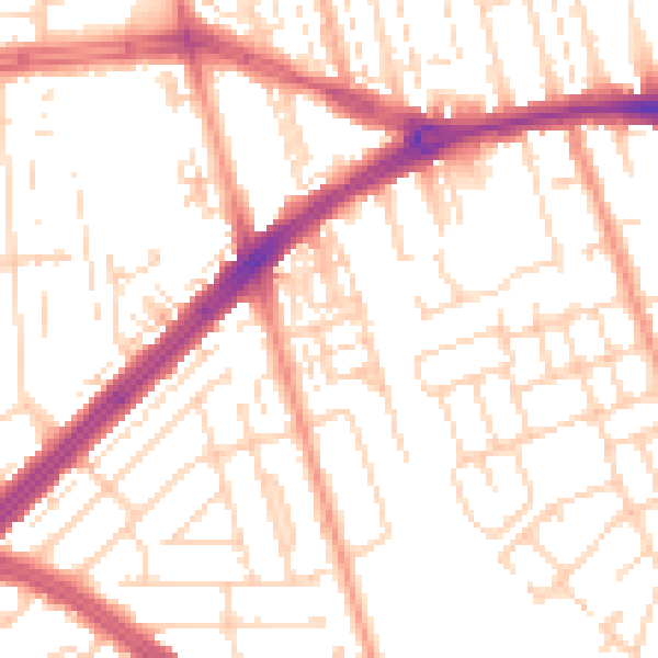 Daytime road noise heatmap for HU4 6BQ