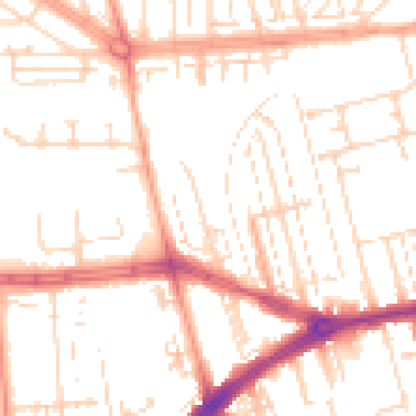 Daytime road noise heatmap for HU4 6BU