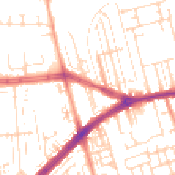 Daytime road noise heatmap for HU4 6BX