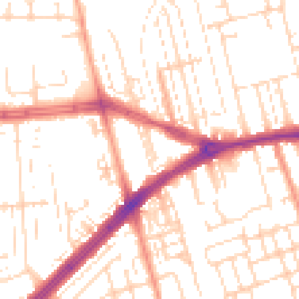 Daytime road noise heatmap for HU4 6BY