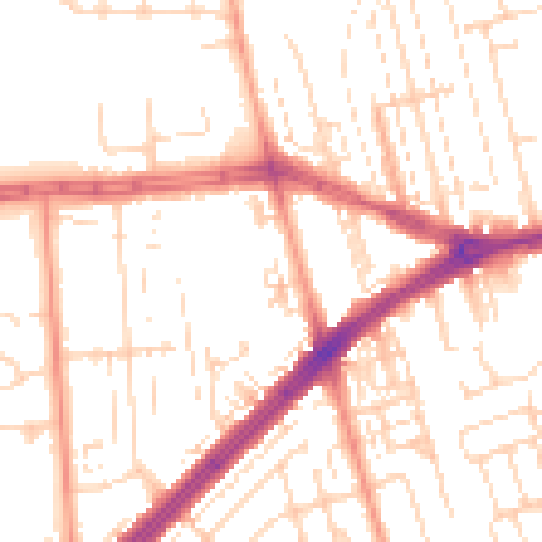 Daytime road noise heatmap for HU4 6DB