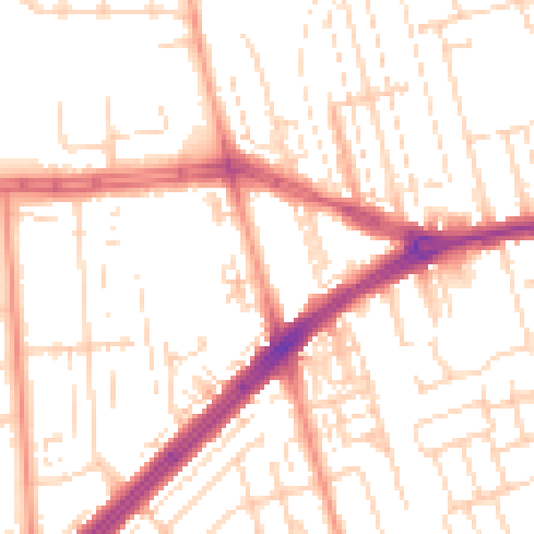Daytime road noise heatmap for HU4 6DD