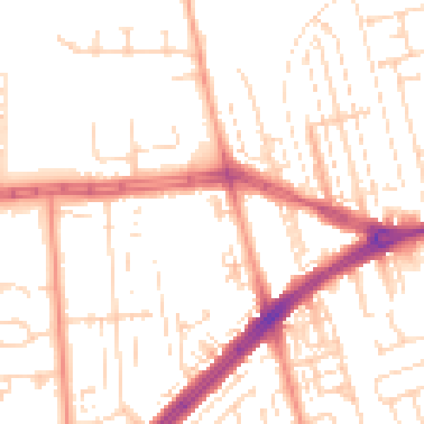 Daytime road noise heatmap for HU4 6DE