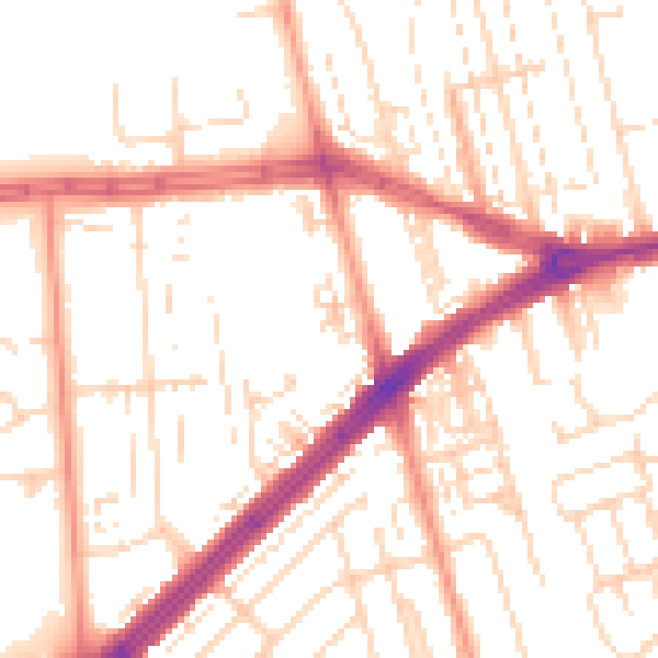 Daytime road noise heatmap for HU4 6DG