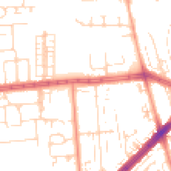 Daytime road noise heatmap for HU4 6DL